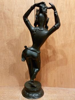 Bronze-Figur, Tempeltänzerin  - Indien - 20. Jahrhundert