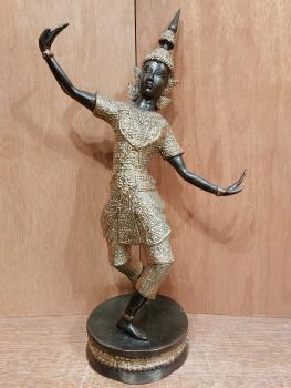 Bronze-Figur, Tempeltänzer  - Thailand - Mitte 20. Jahrhundert