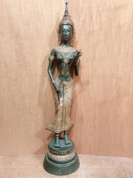 Bronze-Figur, Tempeltänzerin  - Thailand - Mitte 20. Jahrhundert