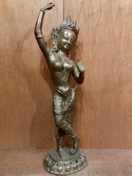 Bronze-Figur, Göttin Tara  - Indien - Mitte 20. Jahrhundert