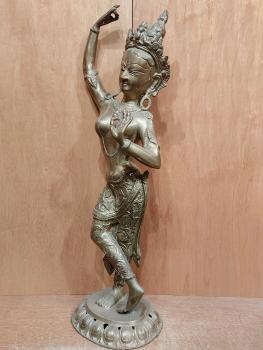 Bronze-Figur, Göttin Tara  - Indien - Mitte 20. Jahrhundert