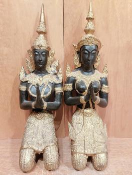 2 Bronze-Figuren, Teppanome  - Thailand - Mitte 20. Jahrhundert