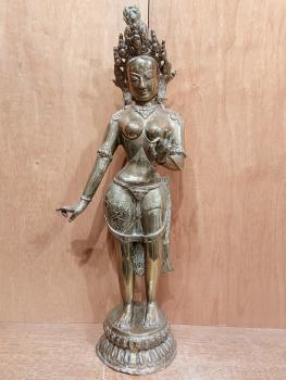 Messing-Figur, Tempeltänzerin  - Indien - 20. Jahrhundert