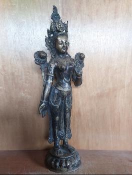 Bronze-Figur, (55,5cm) Göttin Tara  - Tibet - 2. Hälfte 20. Jahrhundert