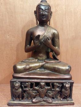 Bronze-Figur, (37cm) Buddha  - Indien - 20. Jahrhundert