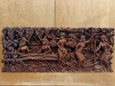 Relief, Holz  - Bali - Mitte 20. Jahrhundert