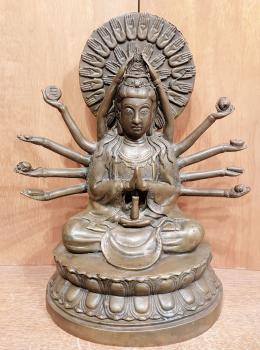 Bronze-Figur, Guan Yin  - China - 1. Hälfte 20. Jahrhundert