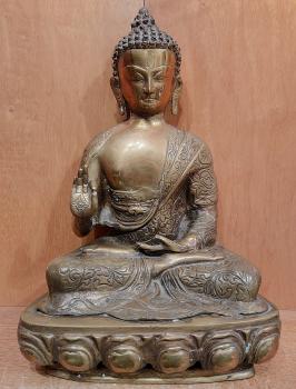 Bronze-Figur, Buddha  - Nepal - Mitte 20. Jahrhundert