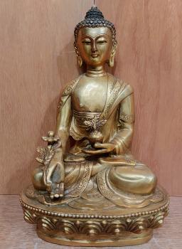 Medizin-Buddha, Bhaisajyaguru, Bronze  - Nepal - 1. Hälfte 20. Jahrhundert