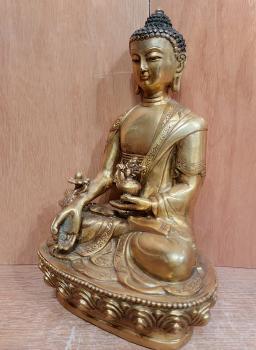 Medizin-Buddha, Bhaisajyaguru, Bronze  - Nepal - 1. Hälfte 20. Jahrhundert