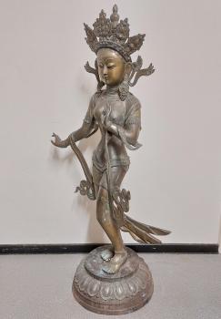Bronze-Figur, (114,5) Göttin Tara  - Tibet - 20. Jahrhundert
