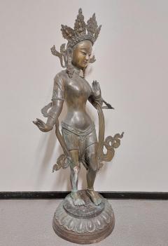 Bronze-Figur, (114,5) Göttin Tara  - Tibet - 20. Jahrhundert
