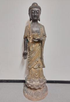 Buddha-Figur, (121cm) Bronze  - Nepal - 2. Hälfte 19. Jahrhundert