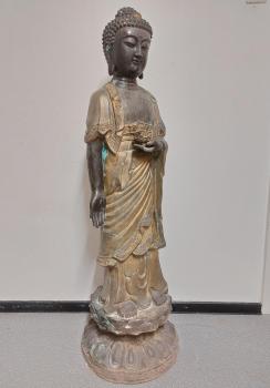 Buddha-Figur, (121cm) Bronze  - Nepal - 2. Hälfte 19. Jahrhundert
