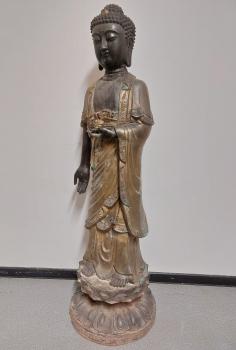 Buddha-Figur, (121cm) Bronze  - Nepal - 2. Hälfte 19. Jahrhundert