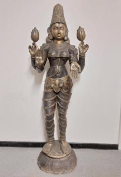 Bronze-Figur, (123cm)  Göttin Lakshmi  - Indien -  Mitte 20. Jahrhundert