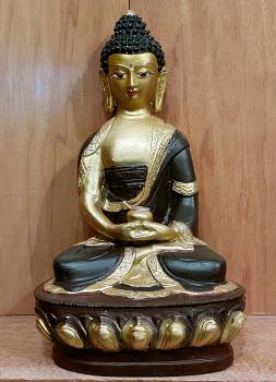 Buddha-Bronze, Goldface  - Nepal - 2. Hälfte 20. Jahrhundert