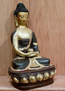 Buddha-Bronze, Goldface  - Nepal - 2. Hälfte 20. Jahrhundert