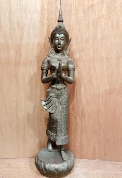 Bronze-Figur, Tempelwächterin  - Thailand - 20. Jahrhundert