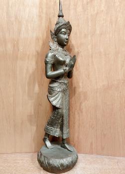 Bronze-Figur, Tempelwächterin  - Thailand - 20. Jahrhundert