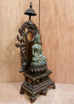 Bronze-Figur, Buddha Shakyamuni  - Thailand - 1. Hälfte 20. Jahrhundert