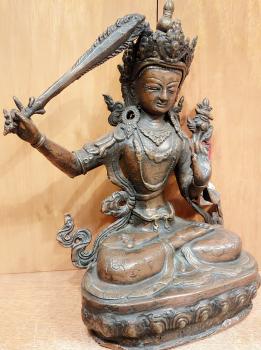 Bronze-Figur, Buddha Manjushri  - Tibet - 1. Hälfte 20. Jahrhundert