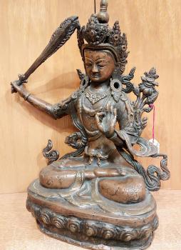 Bronze-Figur, Buddha Manjushri  - Tibet - 1. Hälfte 20. Jahrhundert