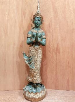 Bronze-Figur, Tempeltänzerin  - Thailand - Mitte 20. Jahrhundert