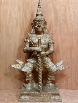 Bronze-Figur, Tempelhüter Thao Wessuwan  - Thailand - 2. Hälfte 20. Jahrhundert
