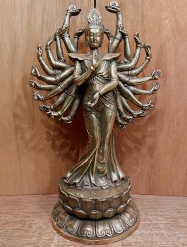 Bronze-Figur, Avalokiteshvara  - Indien - Mitte 20. Jahrhundert