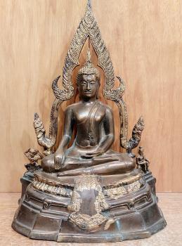 Bronze-Figur, Buddha  - Thailand - 20. Jahrhundert