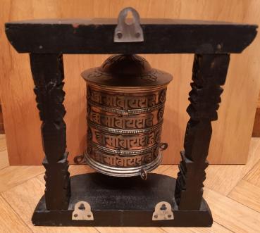 Gebetsmühle - Holz, Kupfer - Nepal - Ende des 20. Jahrhunderts