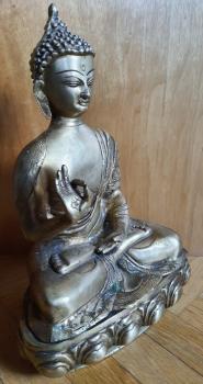 Buddha-Figur, Messing - Indien - Anfang 20. Jahrhundert