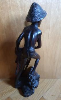 Holz-Figur, Der Fischer - Bali - 20. Jahrhundert