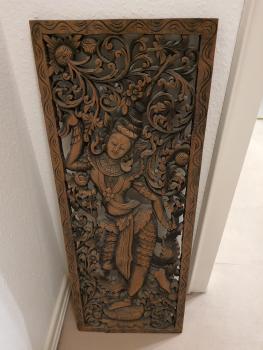 Relief, Holz  -  Bali -  Mitte 20. Jahrhundert