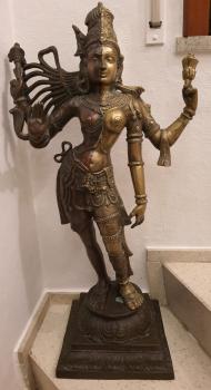 Bronze-Figur, Ardhanarishvara  - Indien - Mitte 20. Jahrhundert