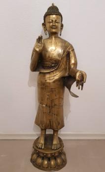 Buddha-Statue, (129cm) Messing  - Indien - 20. Jahrhundert