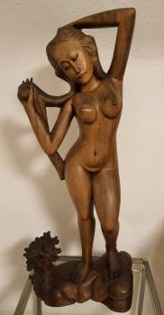 Holz-Figur, Junges Mädchen  - Bali - Mitte 20. Jahrhundert