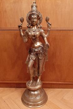 Messing-Statue, Göttin Lakshmi  - Indien -  21. Jahrhundert