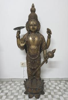 Bronze-Figur, Gottheit Vishnu  - Indien - Anfang 20. Jahrhundert