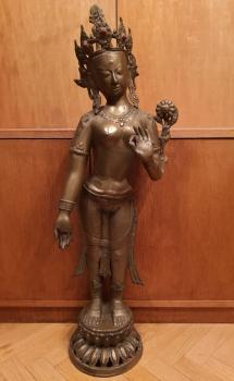 Bronze-Figur, Weiße Tara  - Indien - 1. Hälfte 20. Jahrhundert