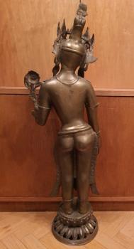 Bronze-Figur, Weiße Tara  - Indien - 1. Hälfte 20. Jahrhundert