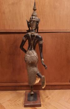 Bronze-Figur, (72cm) Tempeltänzerin  - Thailand - Mitte 20. Jahrhundert