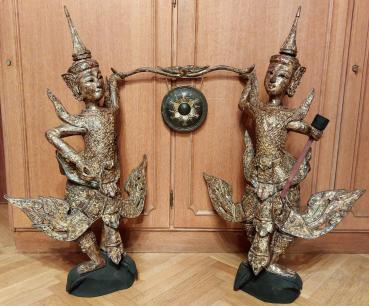 Tempel-Figuren, Holz  - Thailand - 20. Jahrhundert