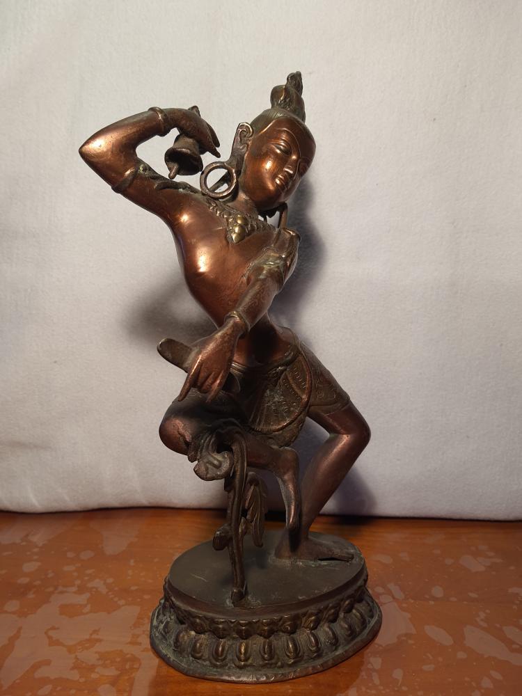 Tempeltänzerin, Bronze-Figur - Indien - Mitte 20. Jahrhundert