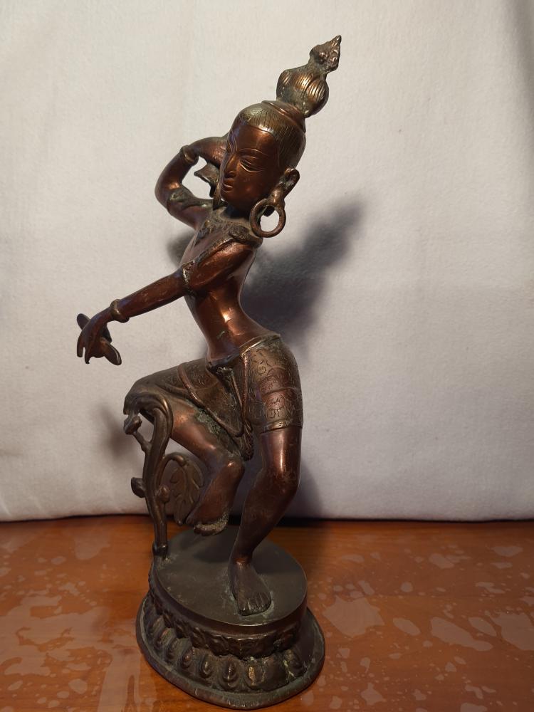 Tempeltänzerin, Bronze-Figur - Indien - Mitte 20. Jahrhundert