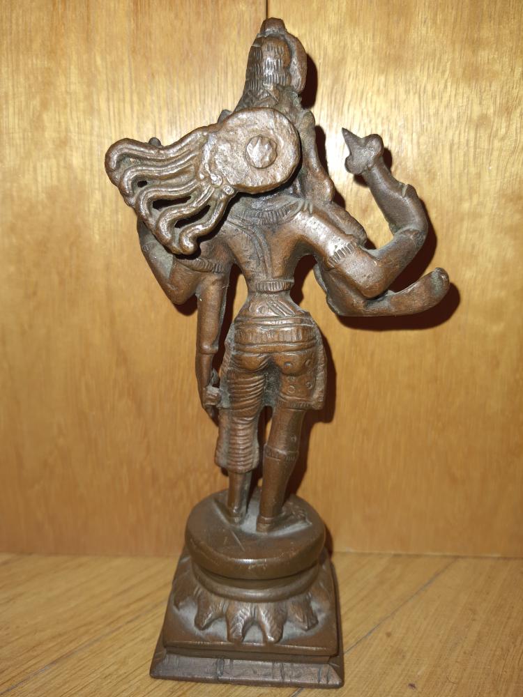Bronze-Figur, Ardhanarishvara - Indien - Mitte 20. Jahrhundert