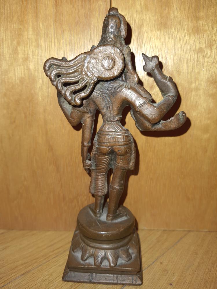 Bronze-Figur, Ardhanarishvara - Indien - Mitte 20. Jahrhundert