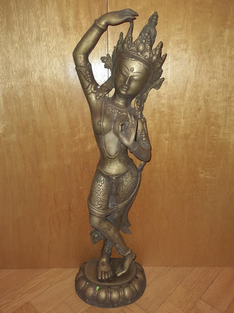 Bronze-Figur, Tara - Indien - 1. Hälfte 20. Jahrhundert
