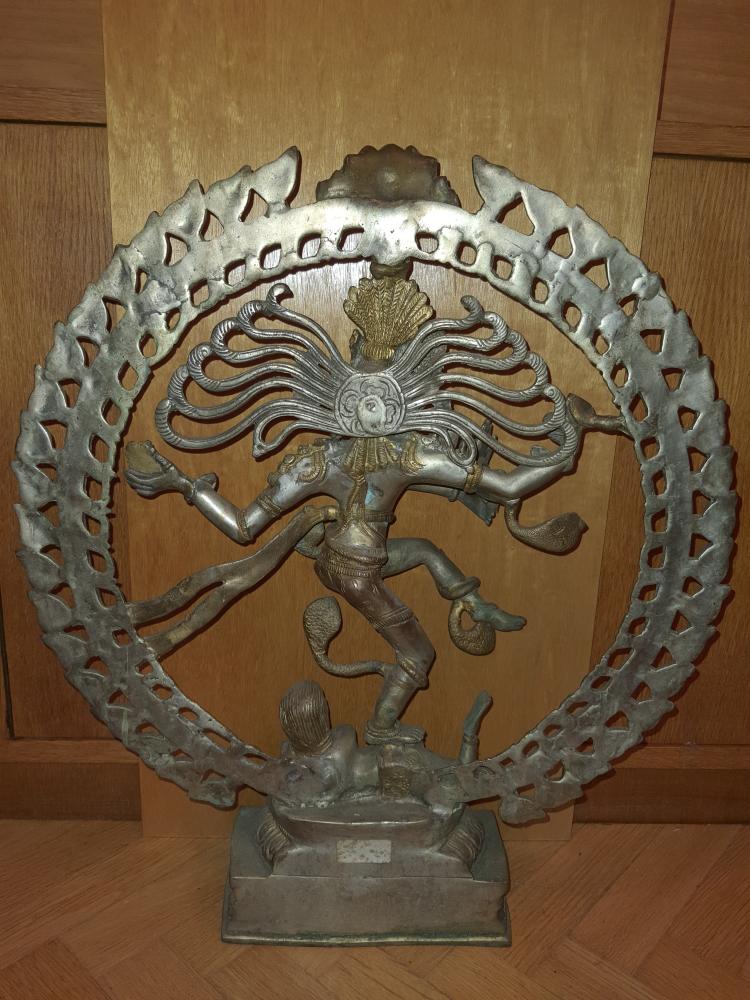 Bronze-Figur, Shiva im Flammenkreis - Indien - Anfang 20. Jahrhundert